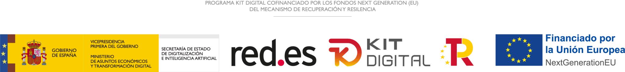 Programa Kit Digital cofinanciado por la Unión Europea NextGenerationEU, el Gobierno de España y Red.es